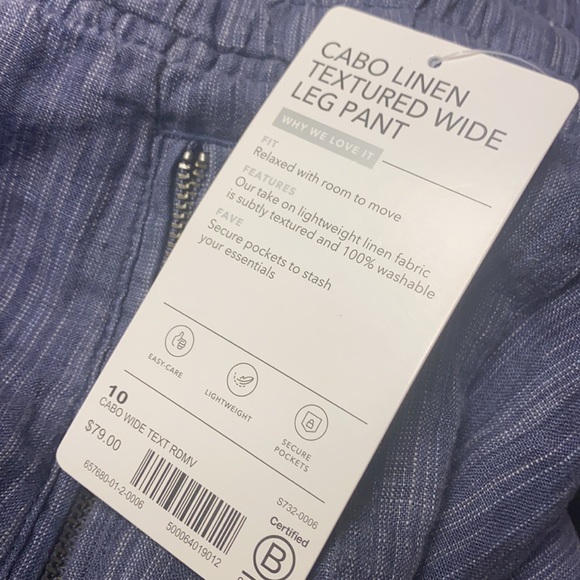 Athleta Cabo Linen Textured Wide Leg Pant - Picture 14 of 15